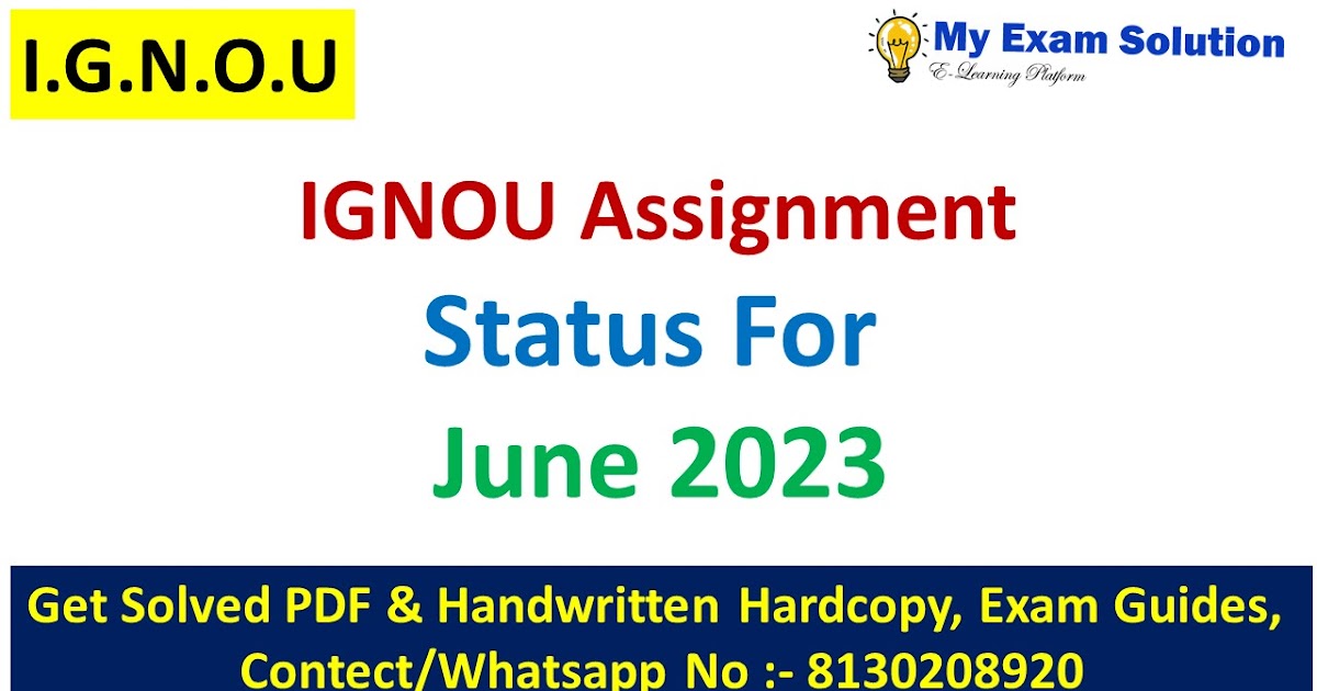 ignou assignment marks 2023 june